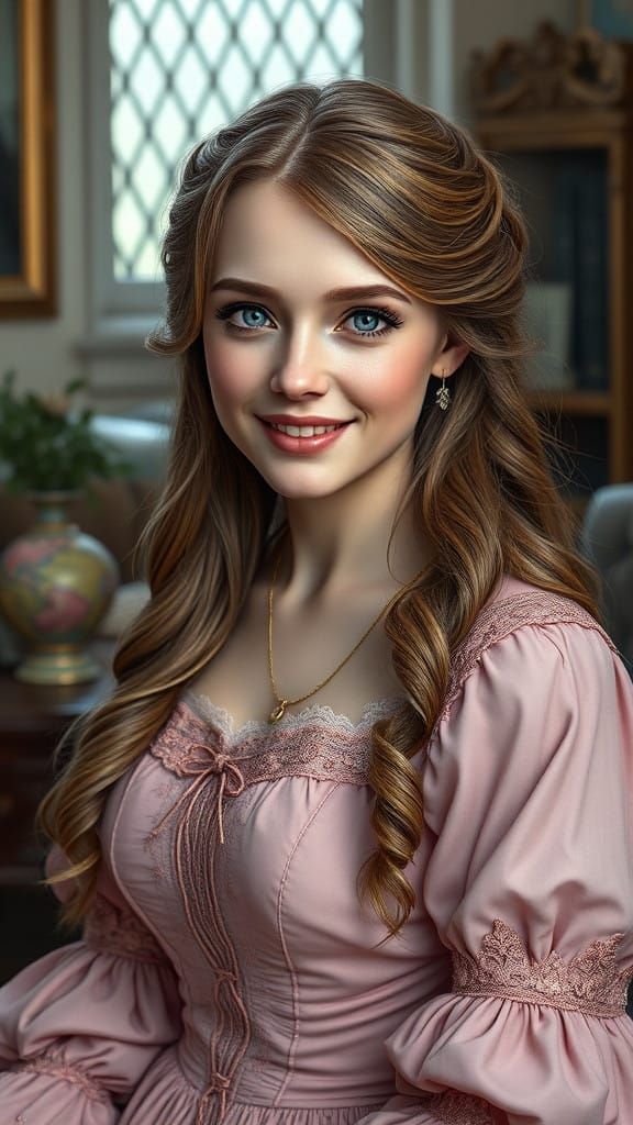 Victorian Lady in Whimsical Splendor