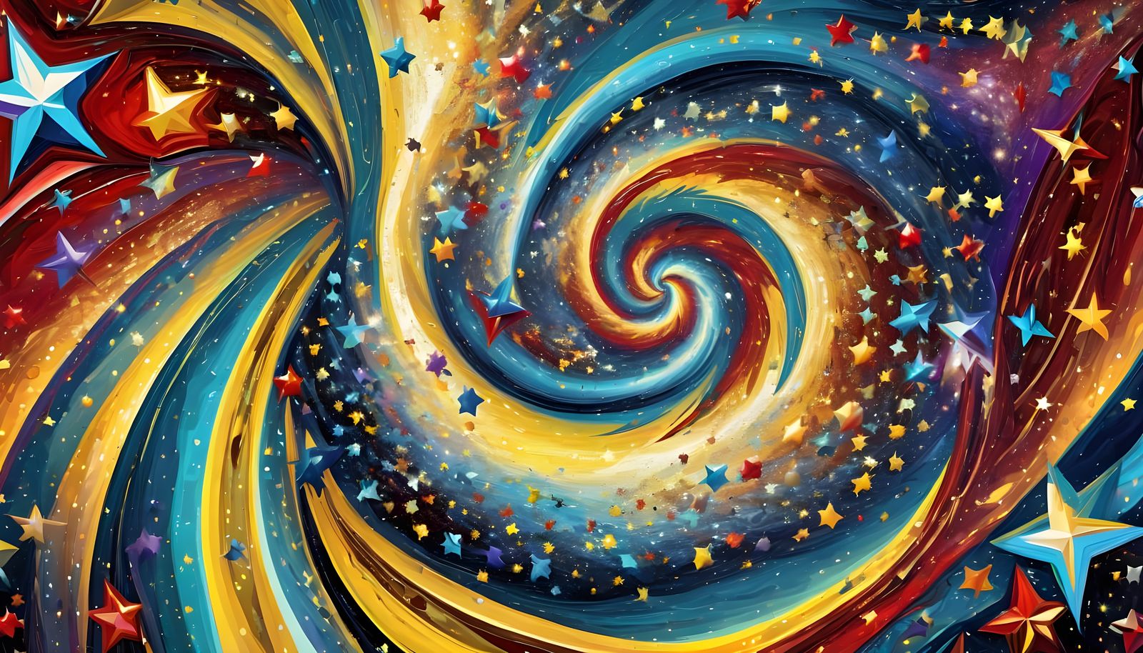 Iridescent Star Vortex in Vibrant Abstract Space