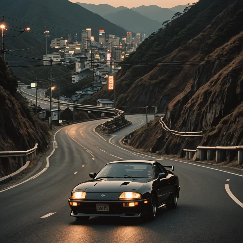 Toyota Supra Speeds Through 1980s Japanese Countryside Under...