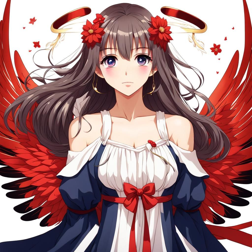 Breathtaking Angel Girl in Elegant White Nightgown