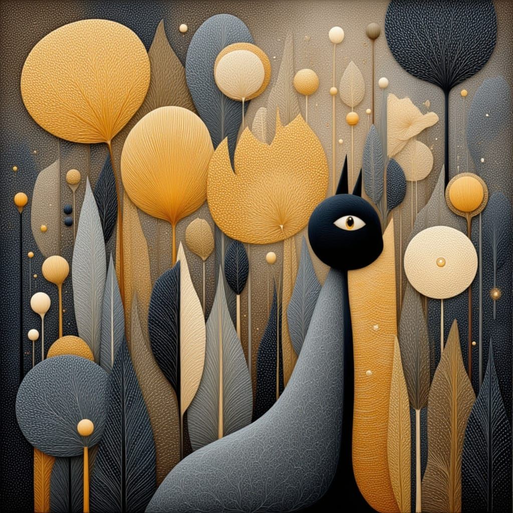 Dark Folk Art Medieval City in Watercolor