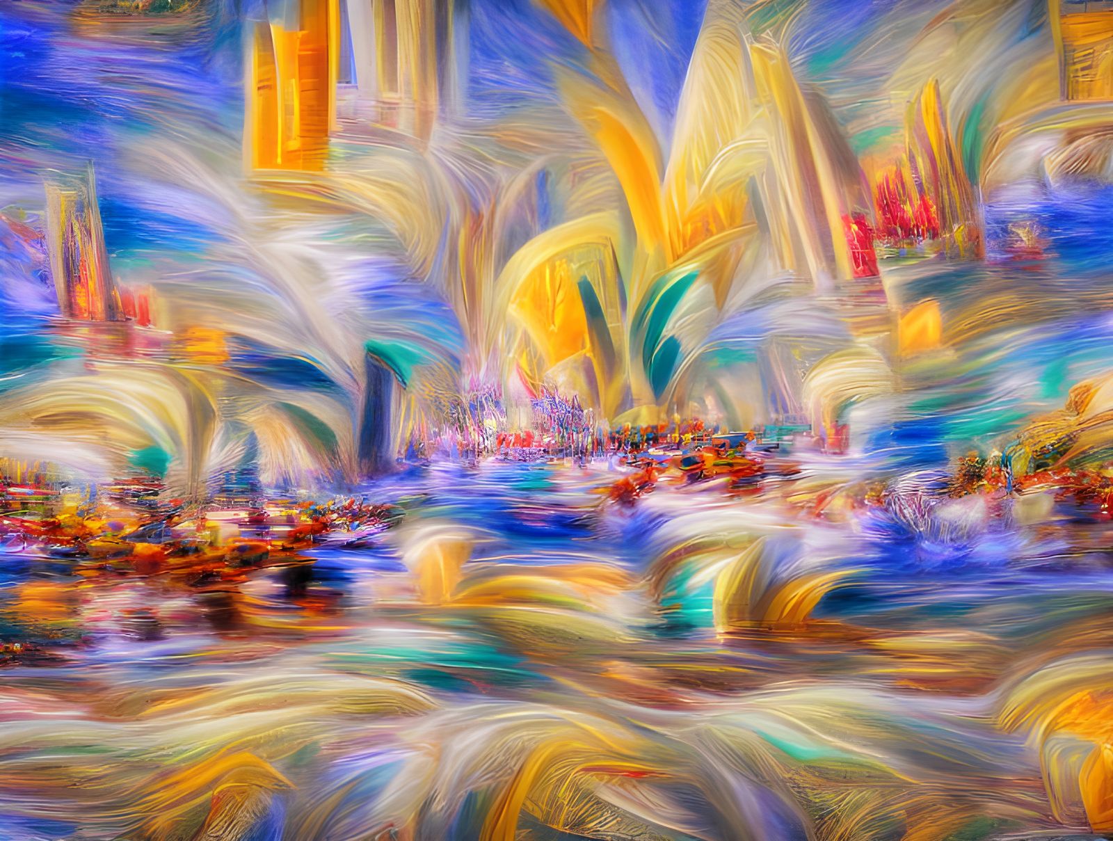 Vibrant Cityscape in a Blurred Reality