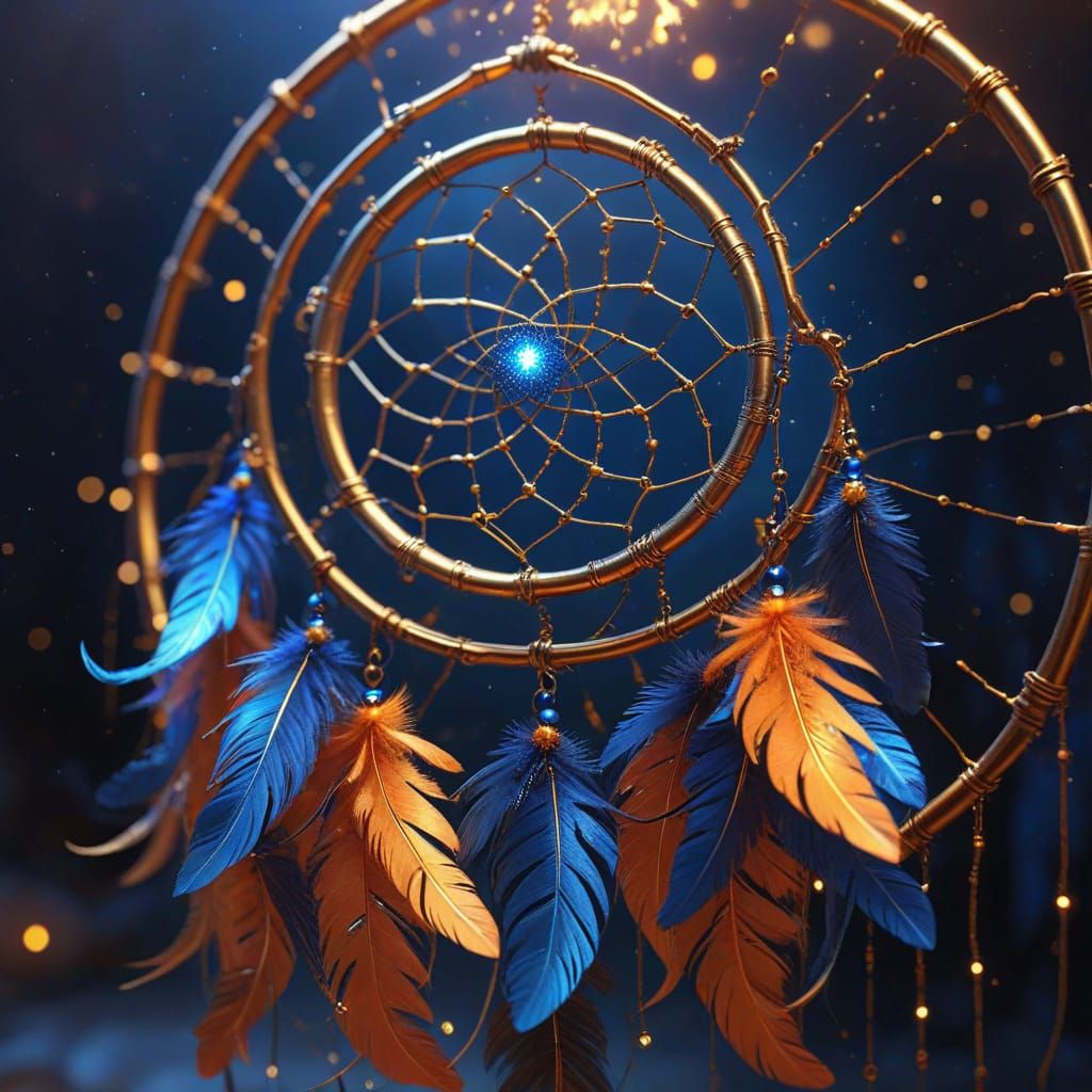 Ornate Dream Catcher with Starburst Center