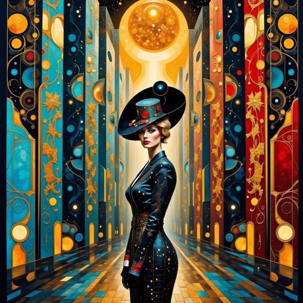 Gustav Klimt-Inspired Science Fiction Goddess