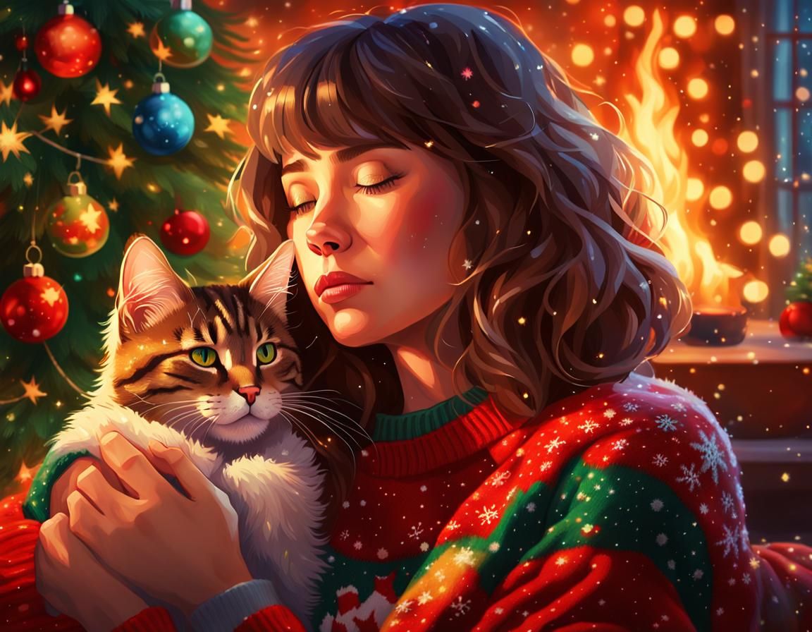 Surreal Christmas Scene in Hyperrealistic Digital Art Style