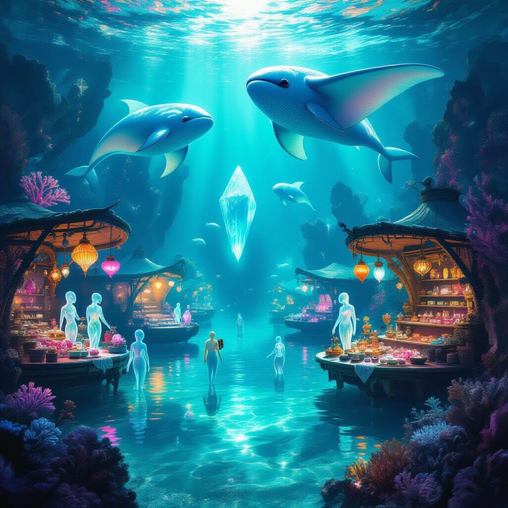 A Surreal Alien Market Under the Sea