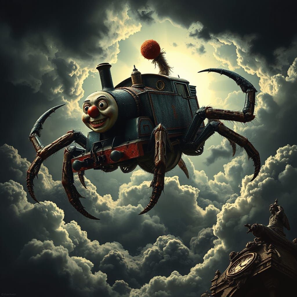 Arachnid Thomas the Tank Engine in Dark Fantasy