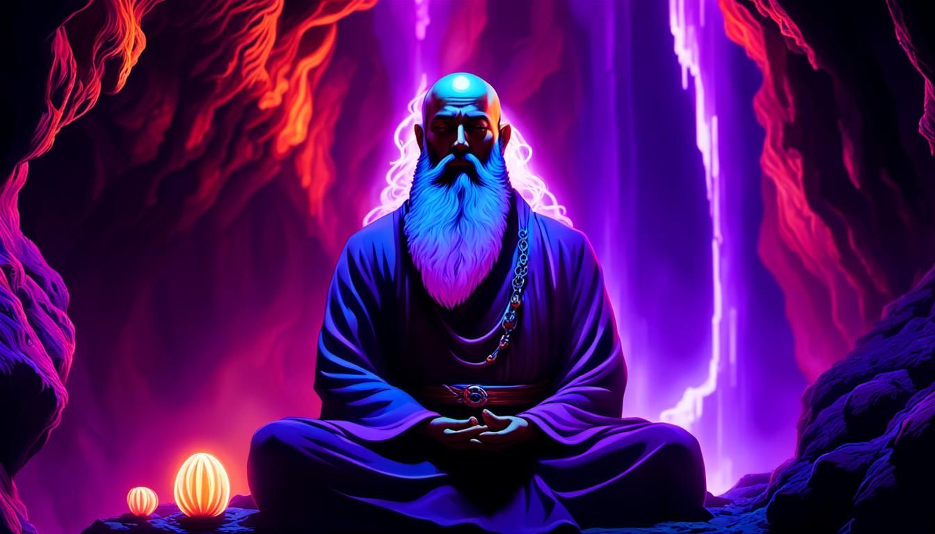 Epic Legendary Monk in Meditative Harmony