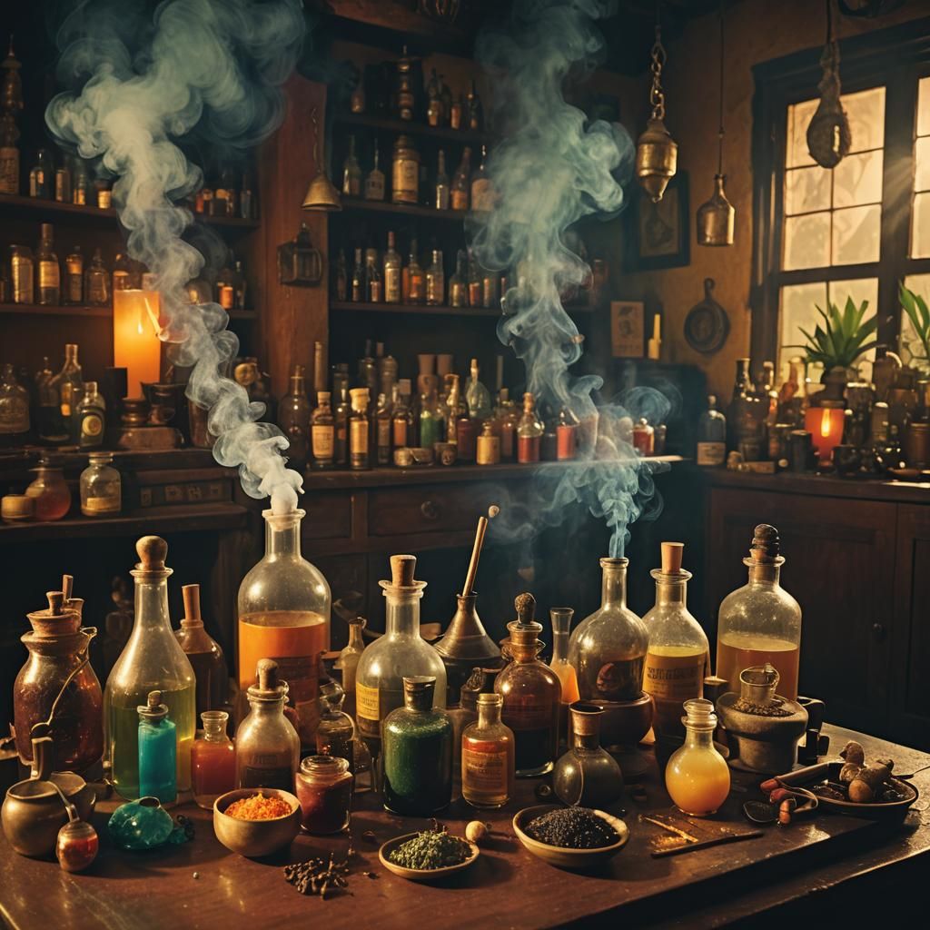 Exotic Caribbean Apothecary in a Golden Hour Ambiance