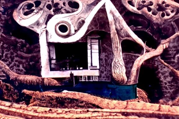 Surreal Biopunk Residence Among Centennial Oak Roots in Max...