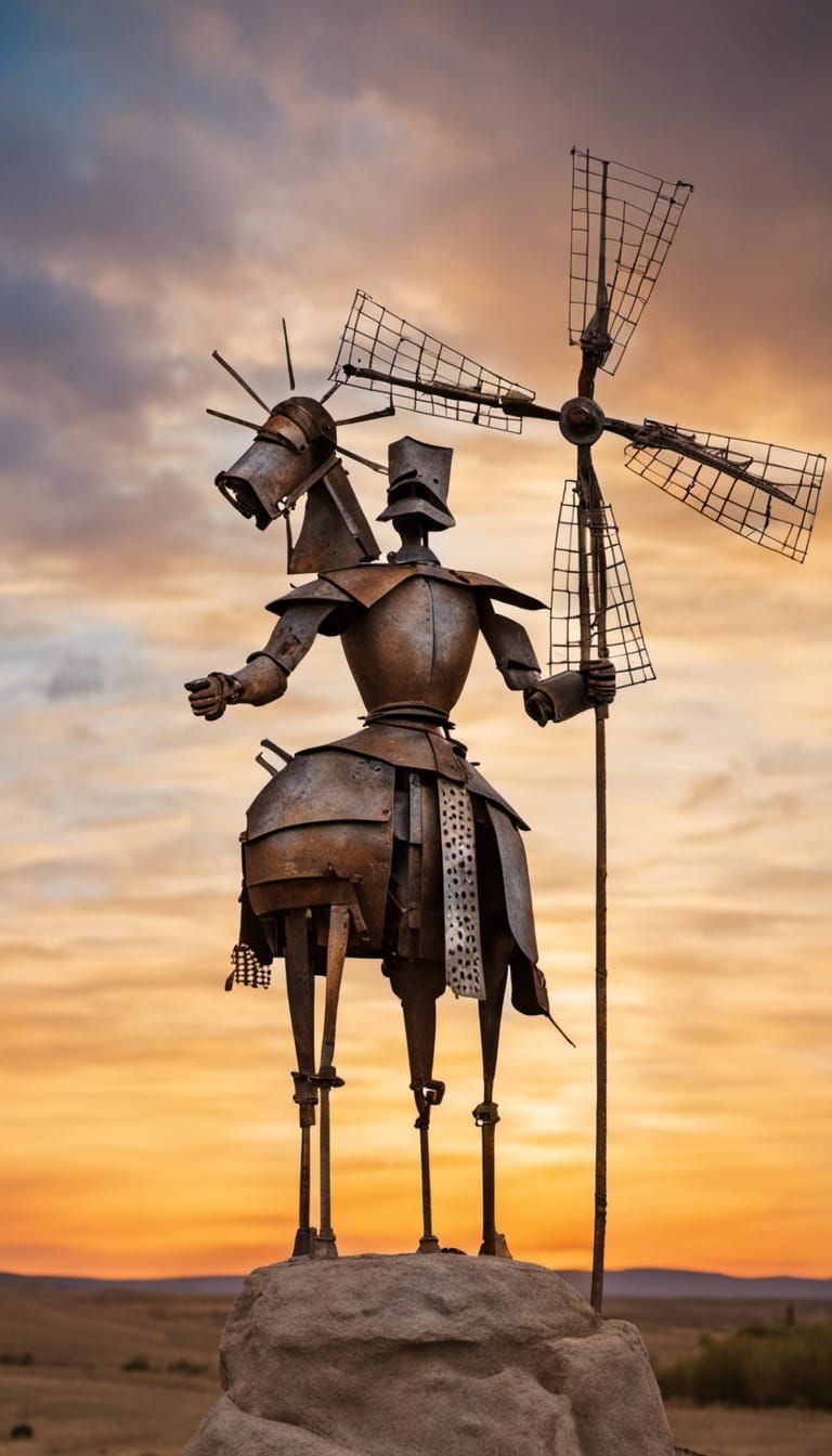 Don Quixote Statue in Rusty Elegance
