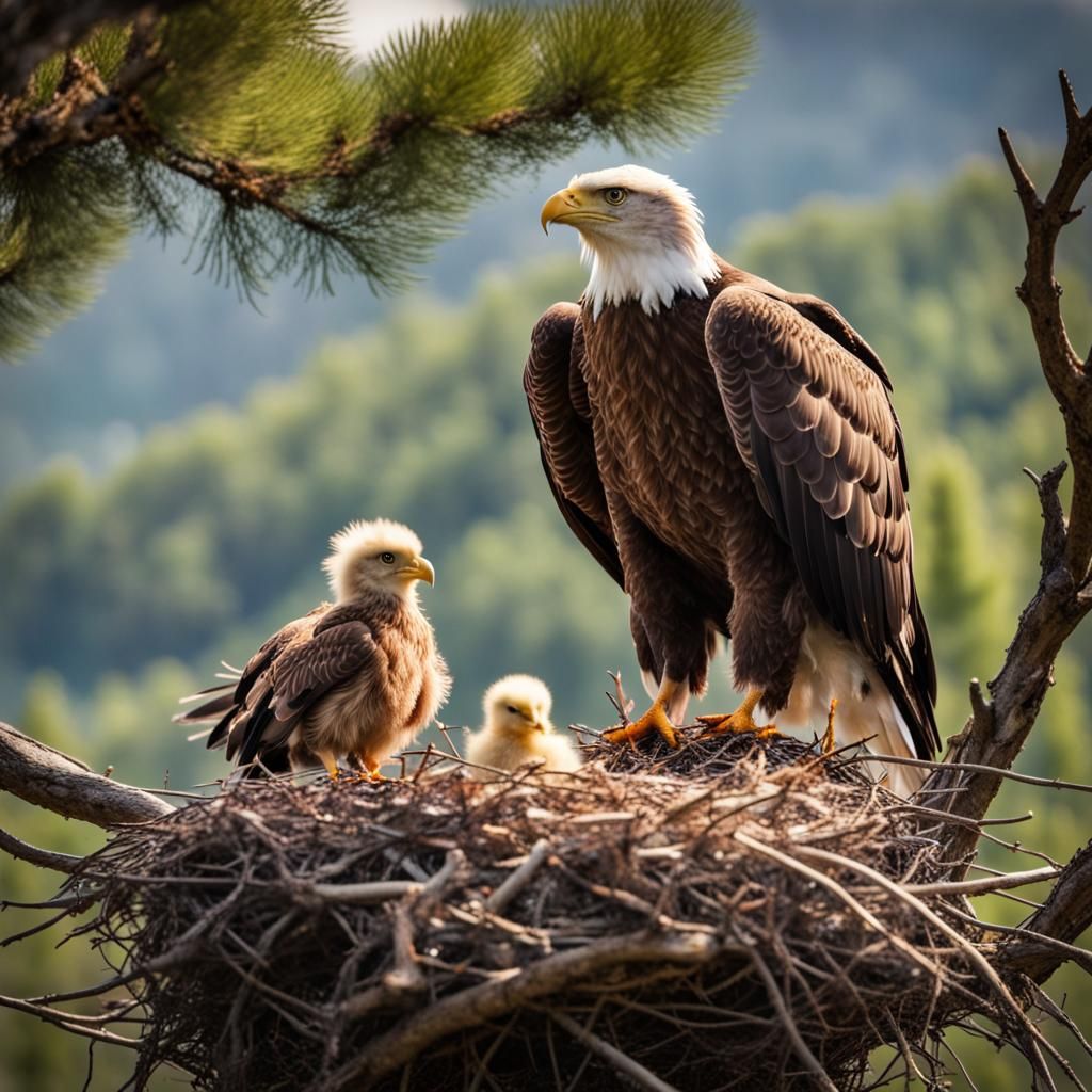 Eagle with eaglets