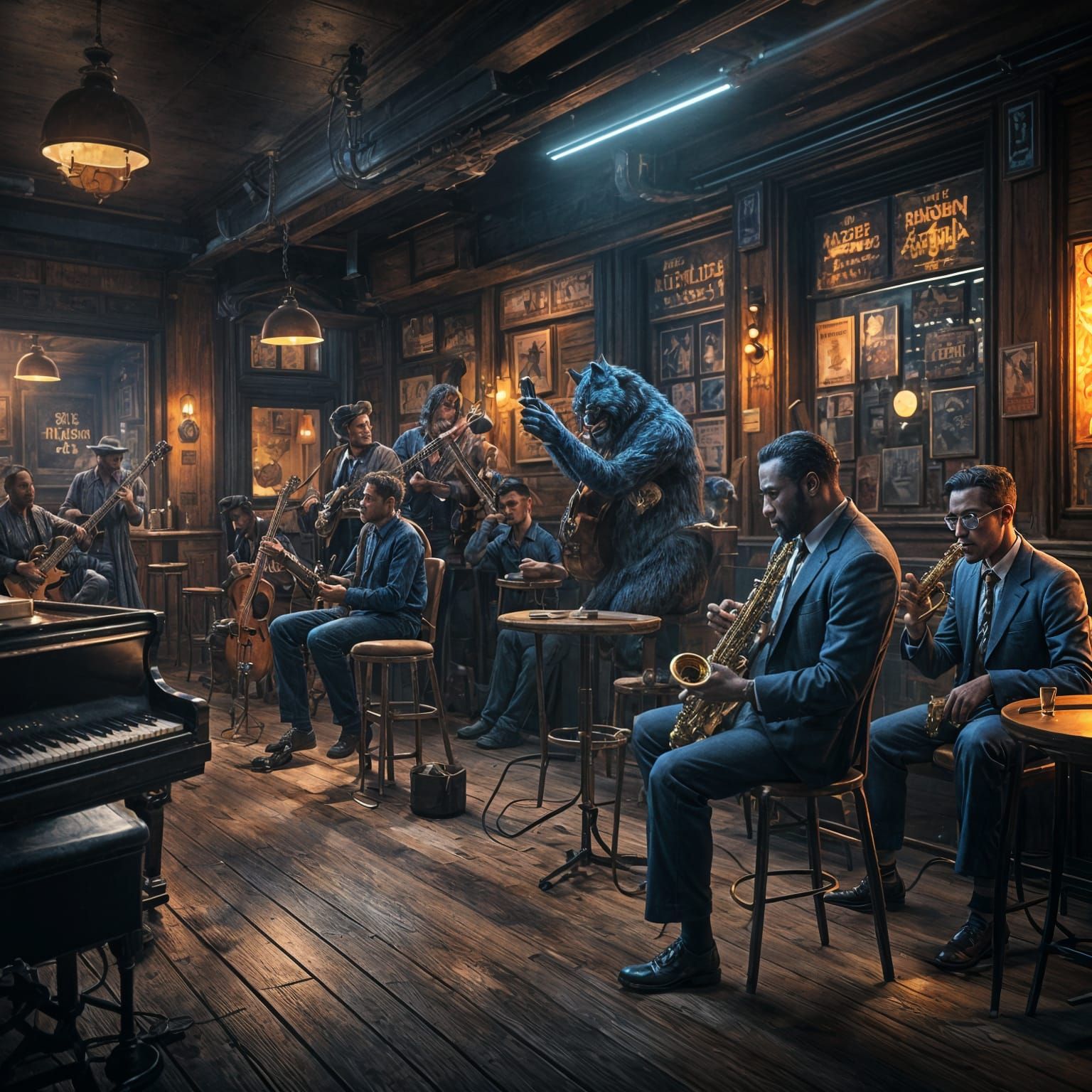 Jazz Animals Perform in a Fantastical Realistic Setting