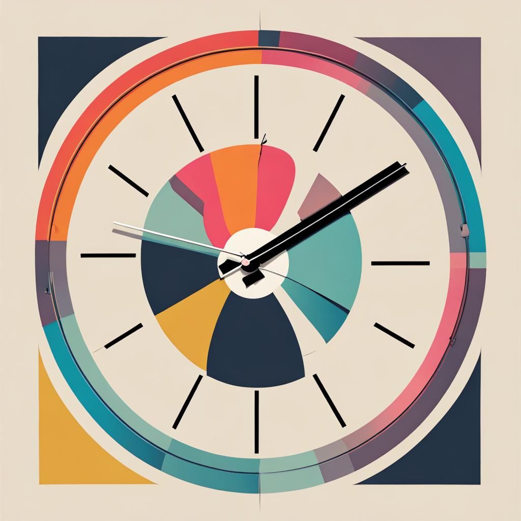 Surreal Clock Album Cover in Minimalist Pop Art Style