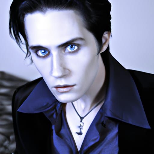 Mysterious Dark-Eyed Vampire in Gothic Style