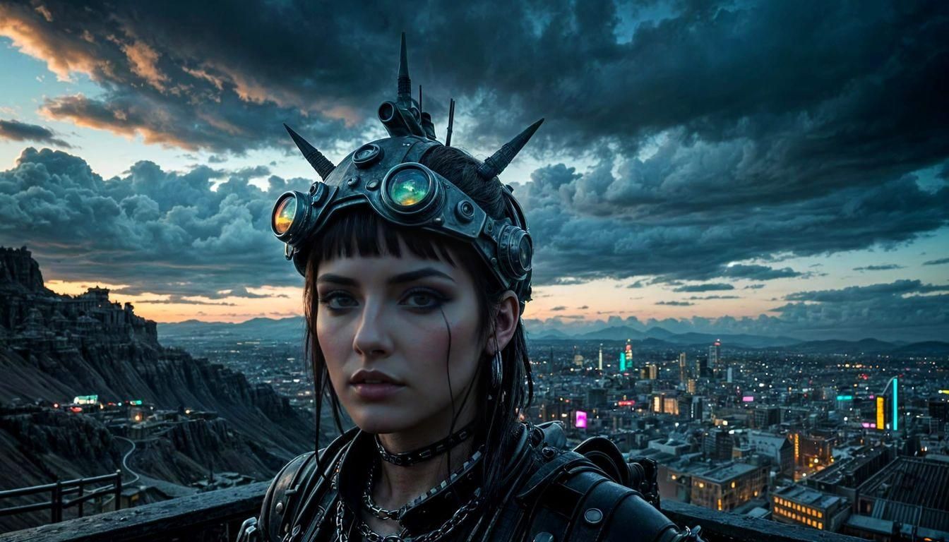 Neonpunk Dark Fantasy Art: Ethereal Cinematic Photograph