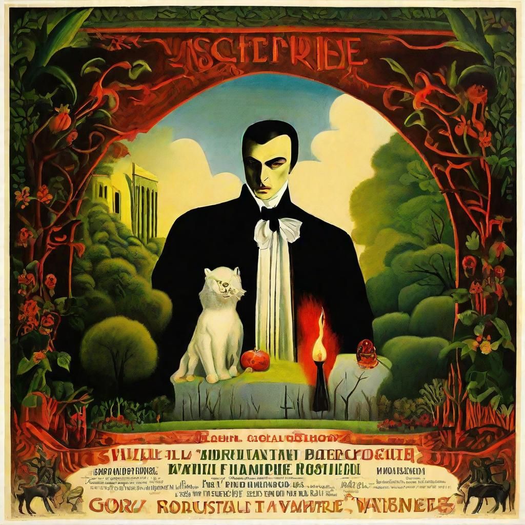 Vampire Epic Poster in Primitivist Style