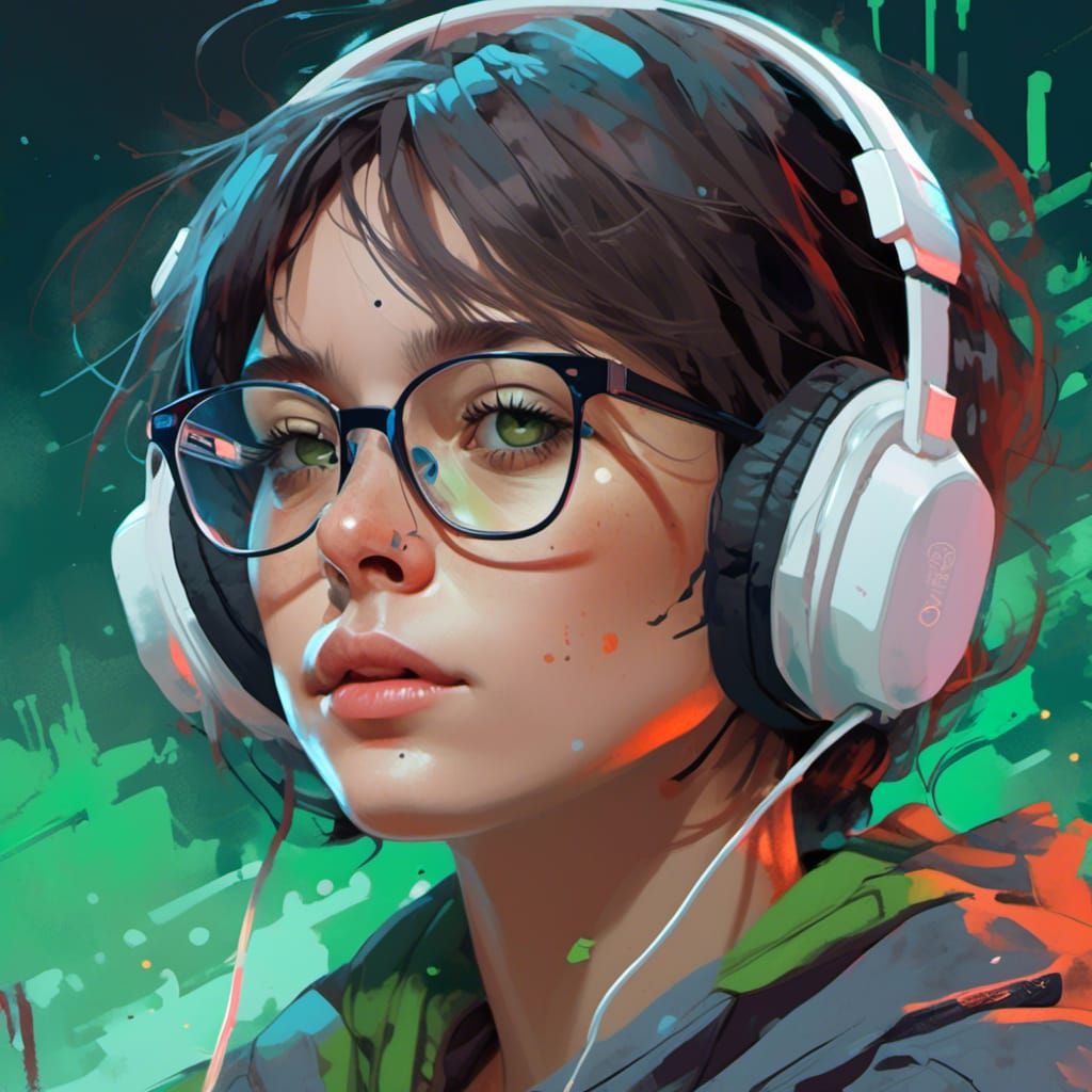 HyperDetailed Graffiti Woman in Triadic Colors