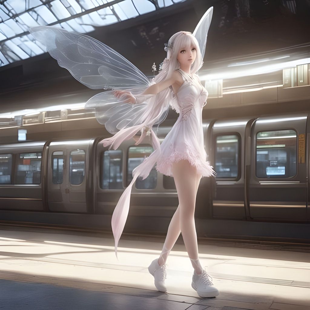 A Delicate Fairy Damsel in Sparkling Enchanted Forest