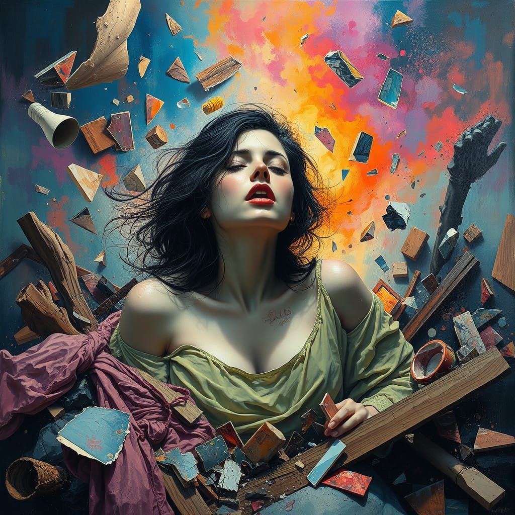 Surreal Fragmented Reality in Vibrant Colors