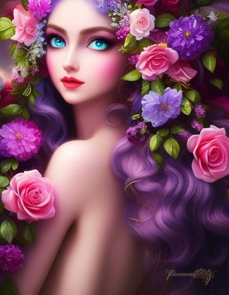 Ethereal Fairy Portrait in Pastel Hues