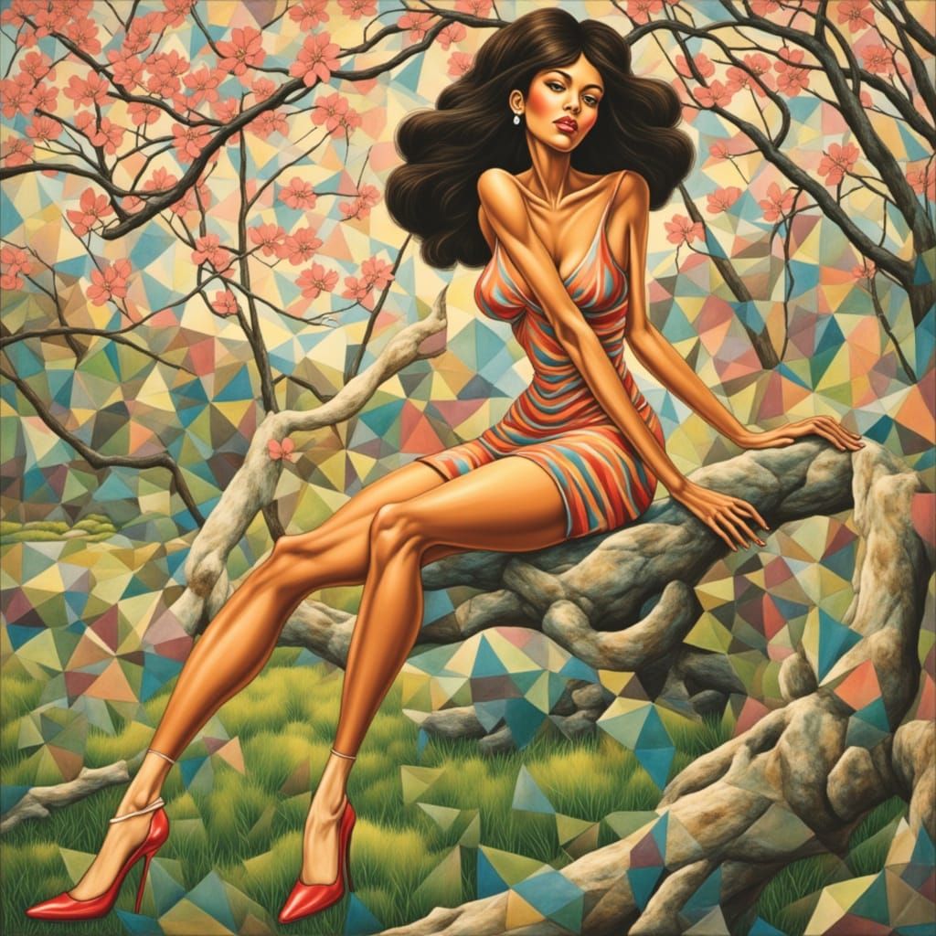 Hyperlucent Pin-Up Fusion with Geometric Patterns