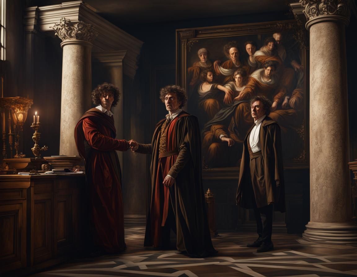 Doctor Who in Dramatic Caravaggio Style with Deep Color and...