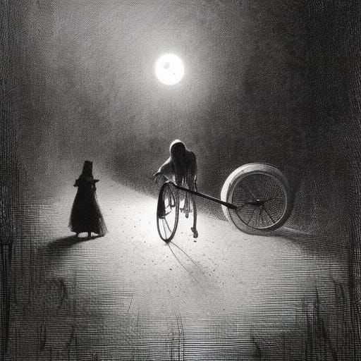 The Babadook Pedals Through a Darkened Landscape
