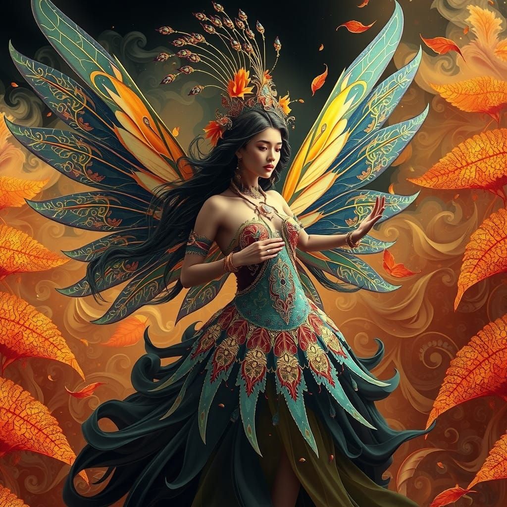 Elegant Indian autumn fairy