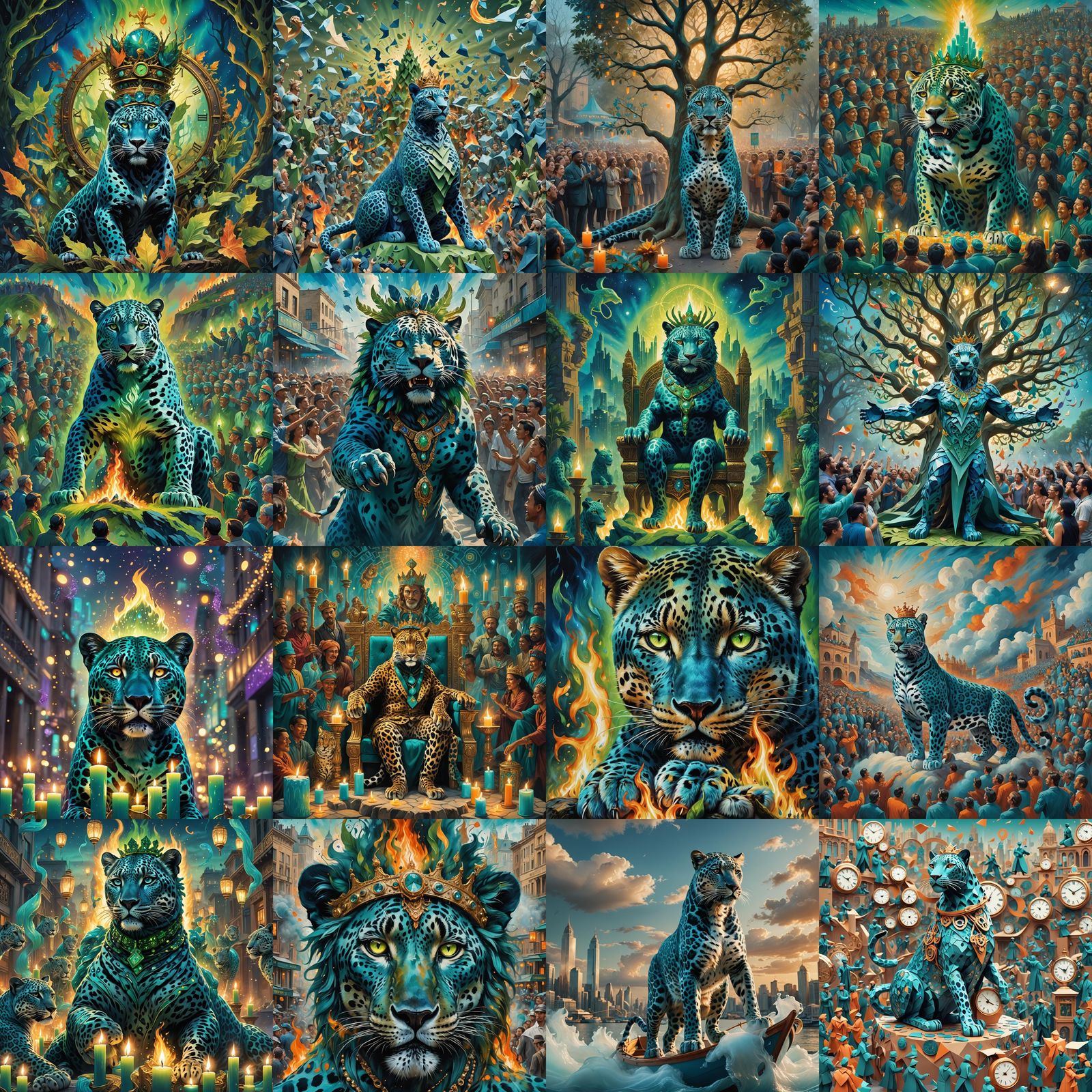 Celestial Shaman Offers Green Fire to Happy Citizens