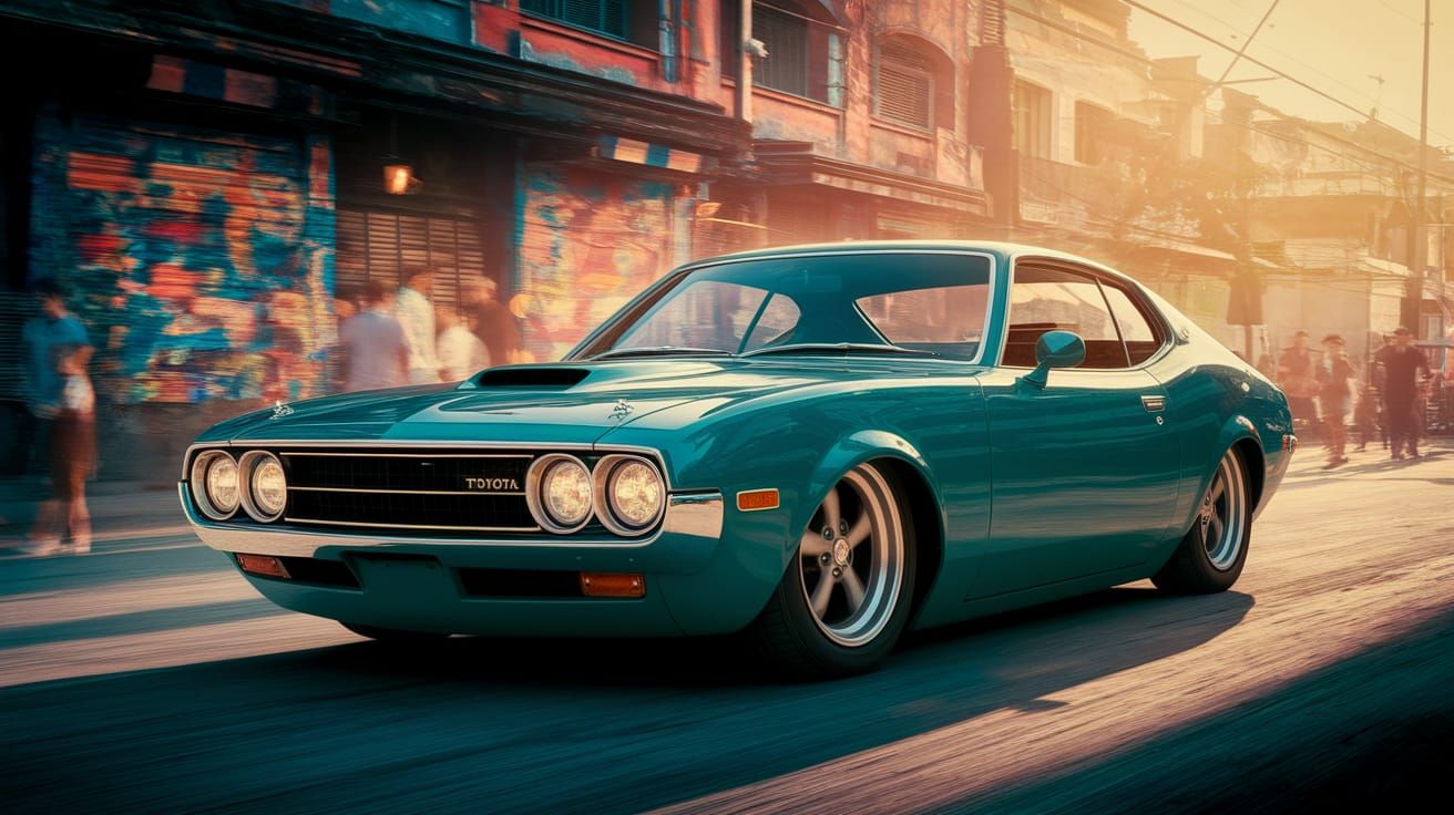 1971 Toyota Celica Lowrider in Golden Sunset Light