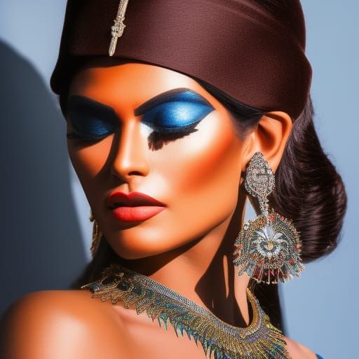 Elegant Amerindian Elf Queen in Vintage Rustic Photography