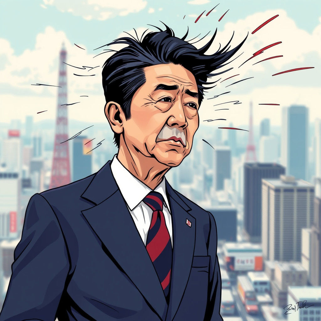 Shinzo Abe blown away