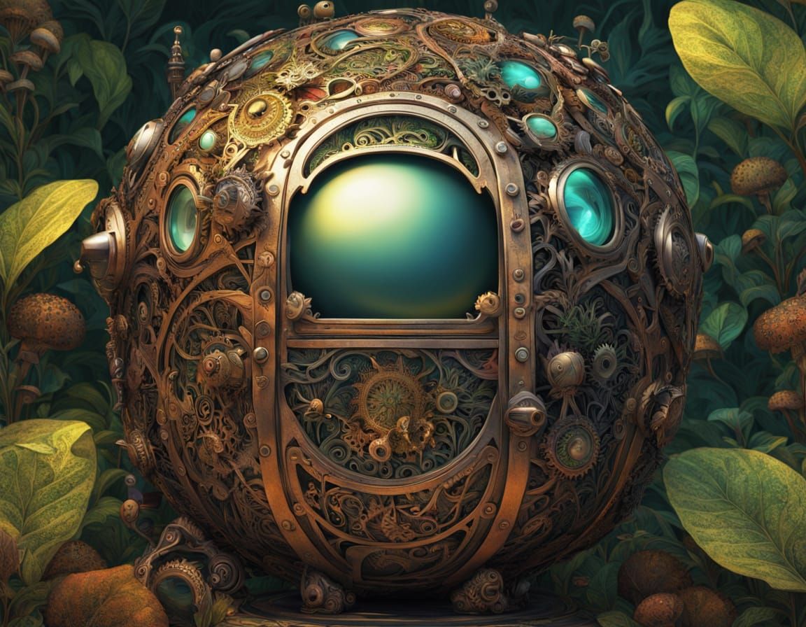 Steampunk Egg Wonders in Vibrant, Whimsical Style
