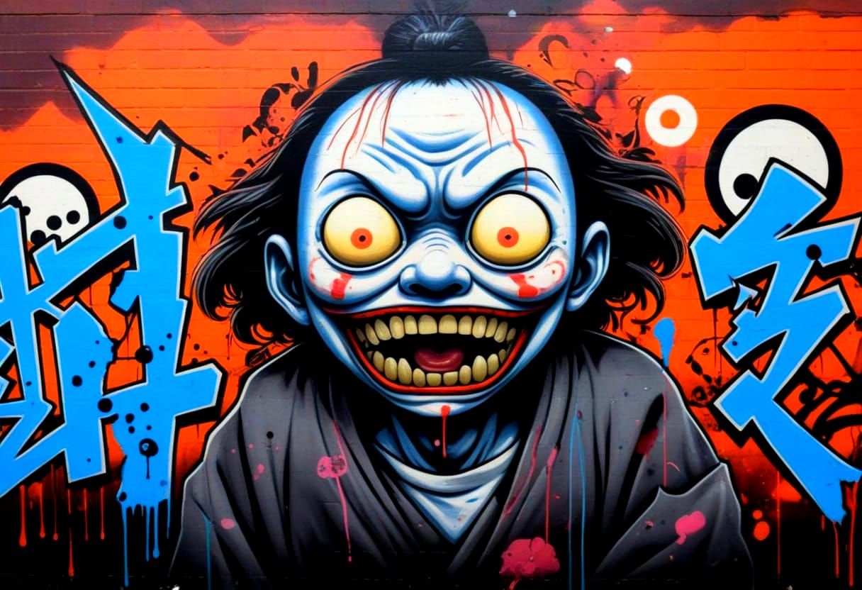 Vibrant Japanese Sci-Fi Street Art