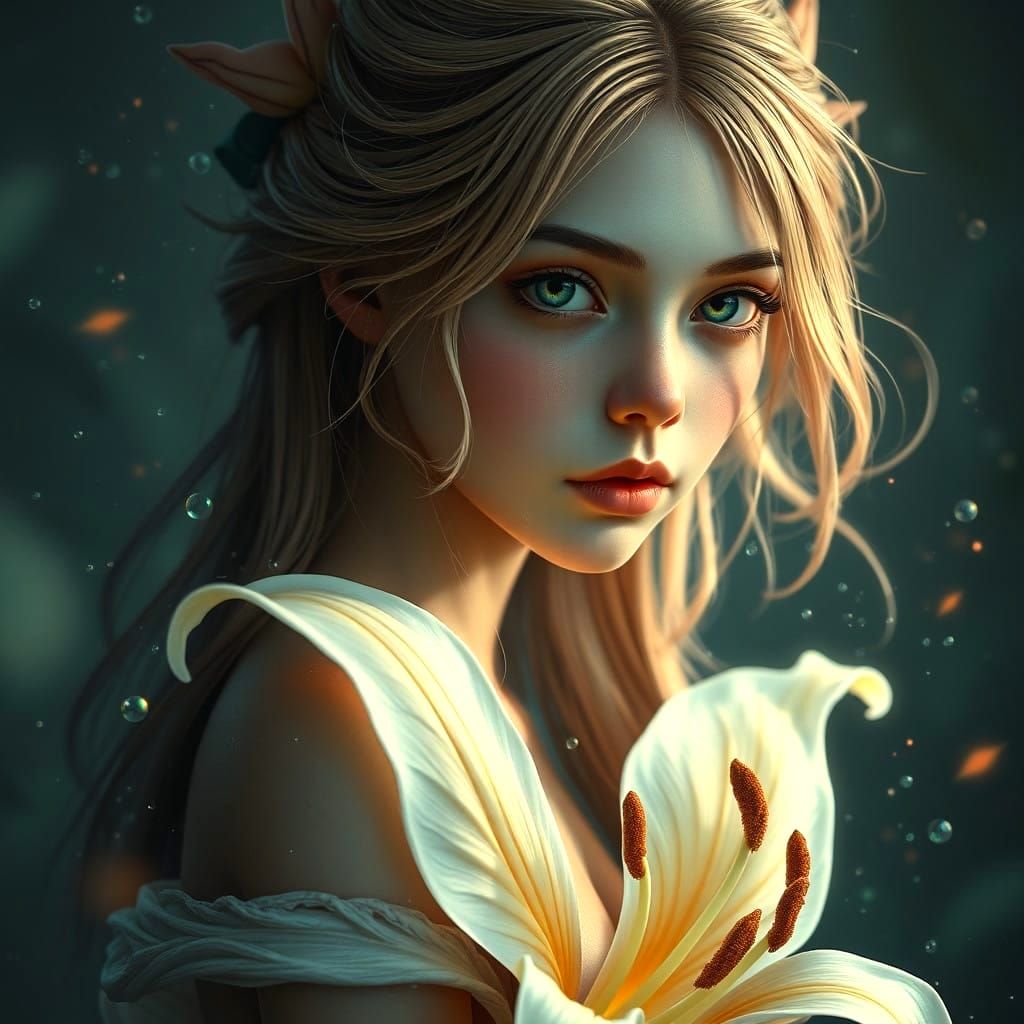 Lily Goddess in Enchanted Garden