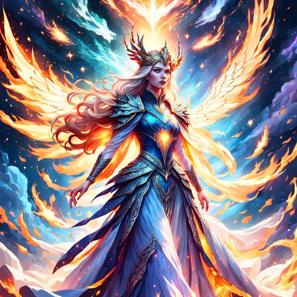 Celestial Queen Rises from Cosmic Ashes