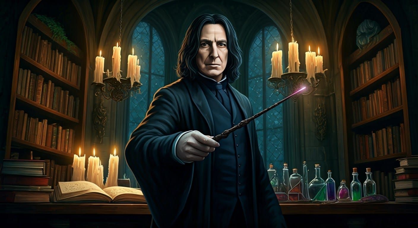 Mystical Wizard Casts Spell in Tower Sanctum