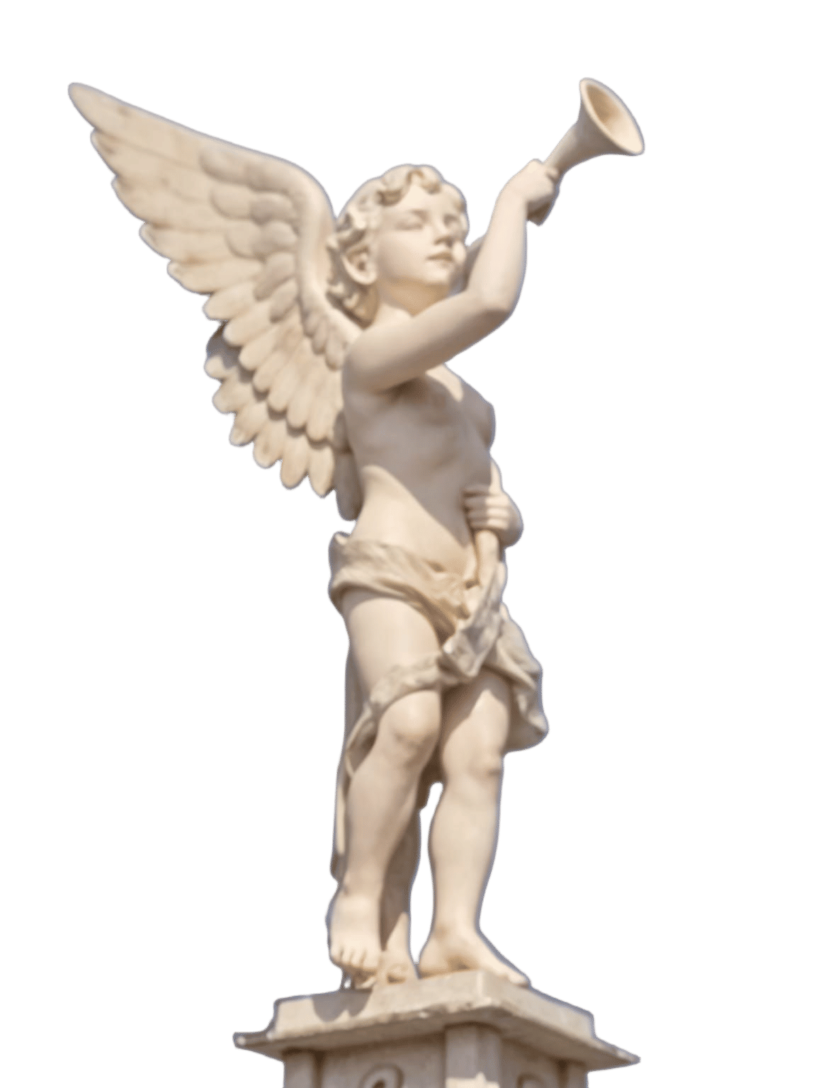 Classical Style Putto Angel Figure with Contrapposto Pose an...
