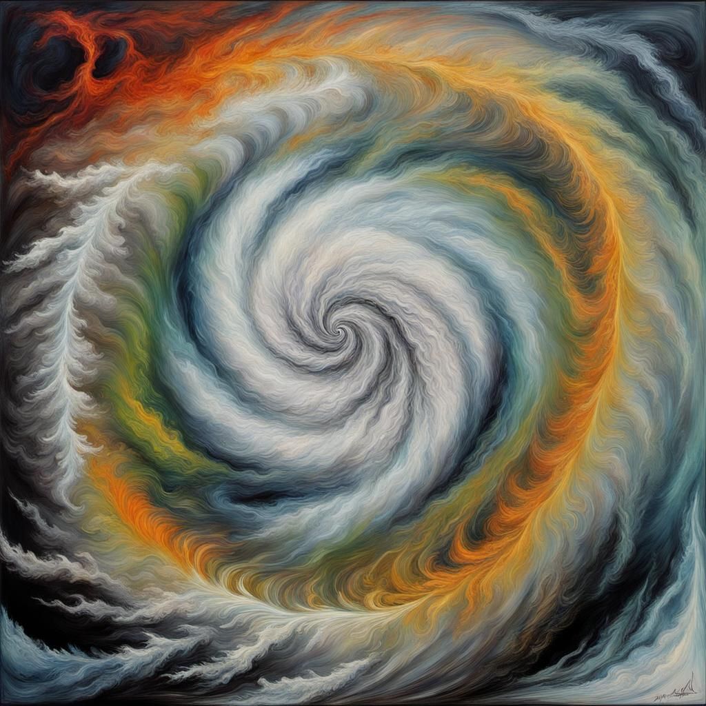Tormented Hurricane in Vibrant Spectral Colors