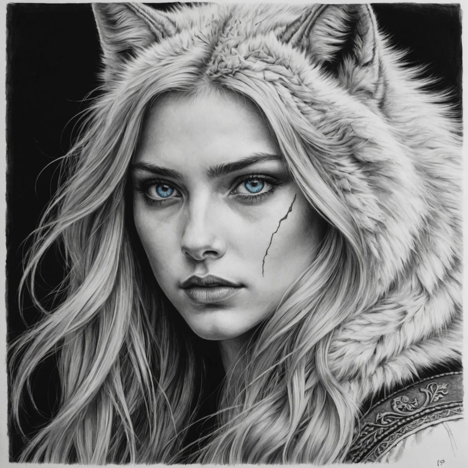 Mythical Hybrid in Charcoal Drawing