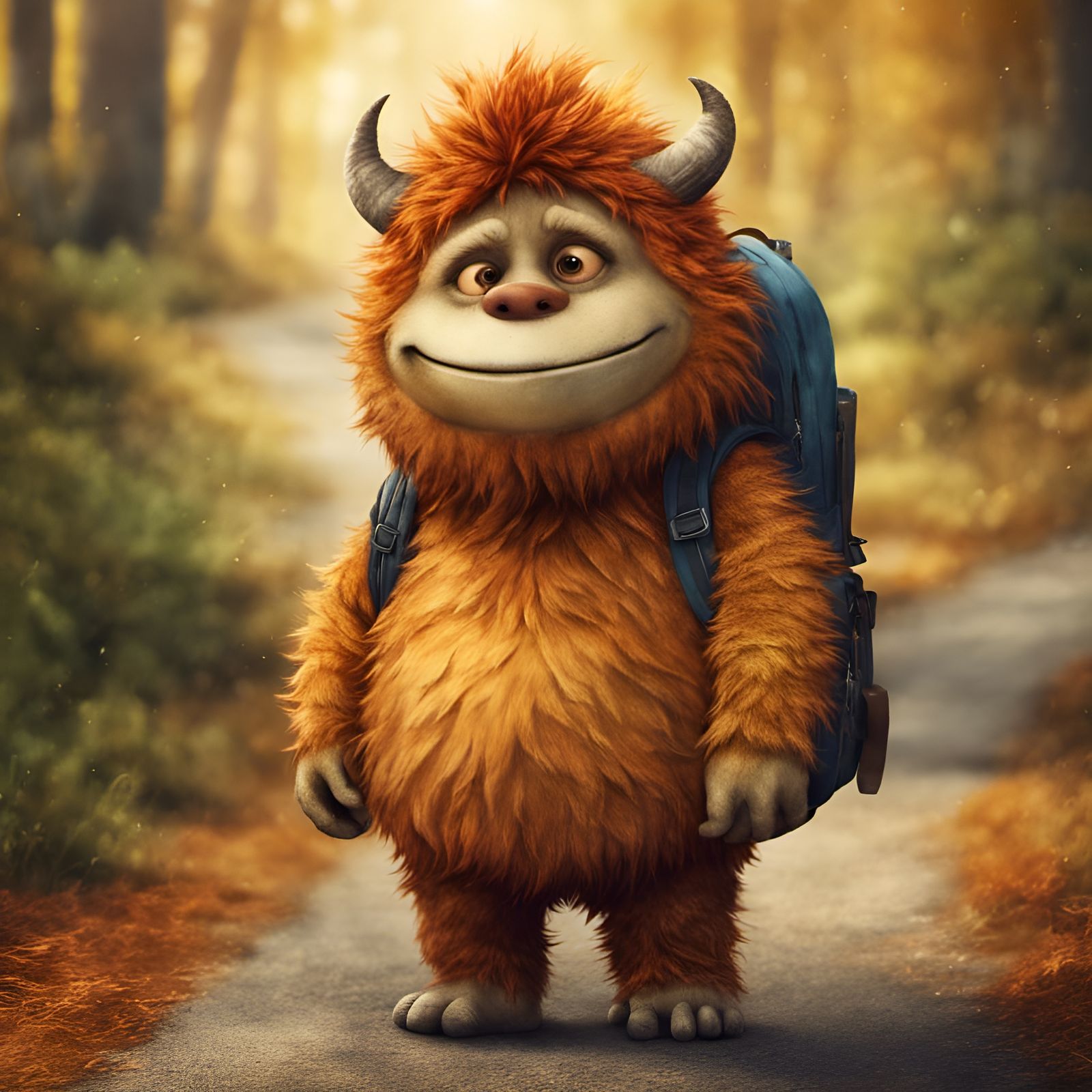 Chubby Monster Basks in Autumn Glory