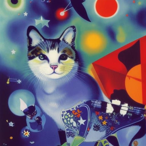 Biopunk Cat in a Dystopian Landscape