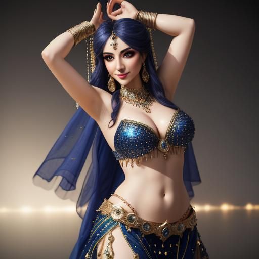 Beautiful Realistic Bellydance Girl in Cinematic Photography