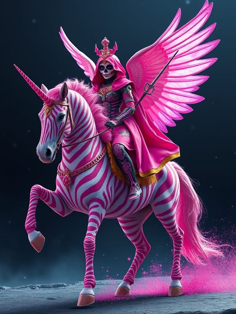 Photorealistic Pink  Reaper trample  on Cancer cells (Pink  ...