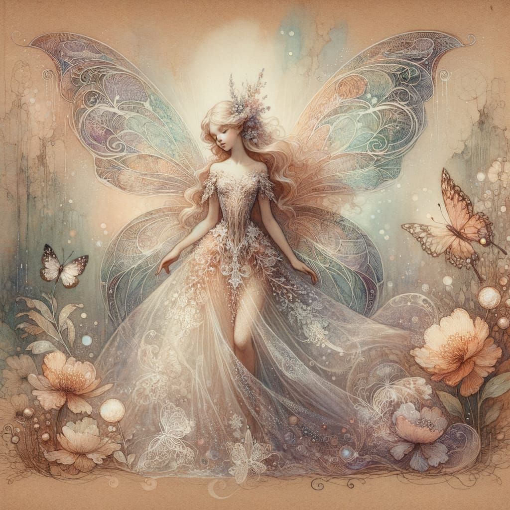 Ethereal Fairy in Enchanted Storybook Illustration