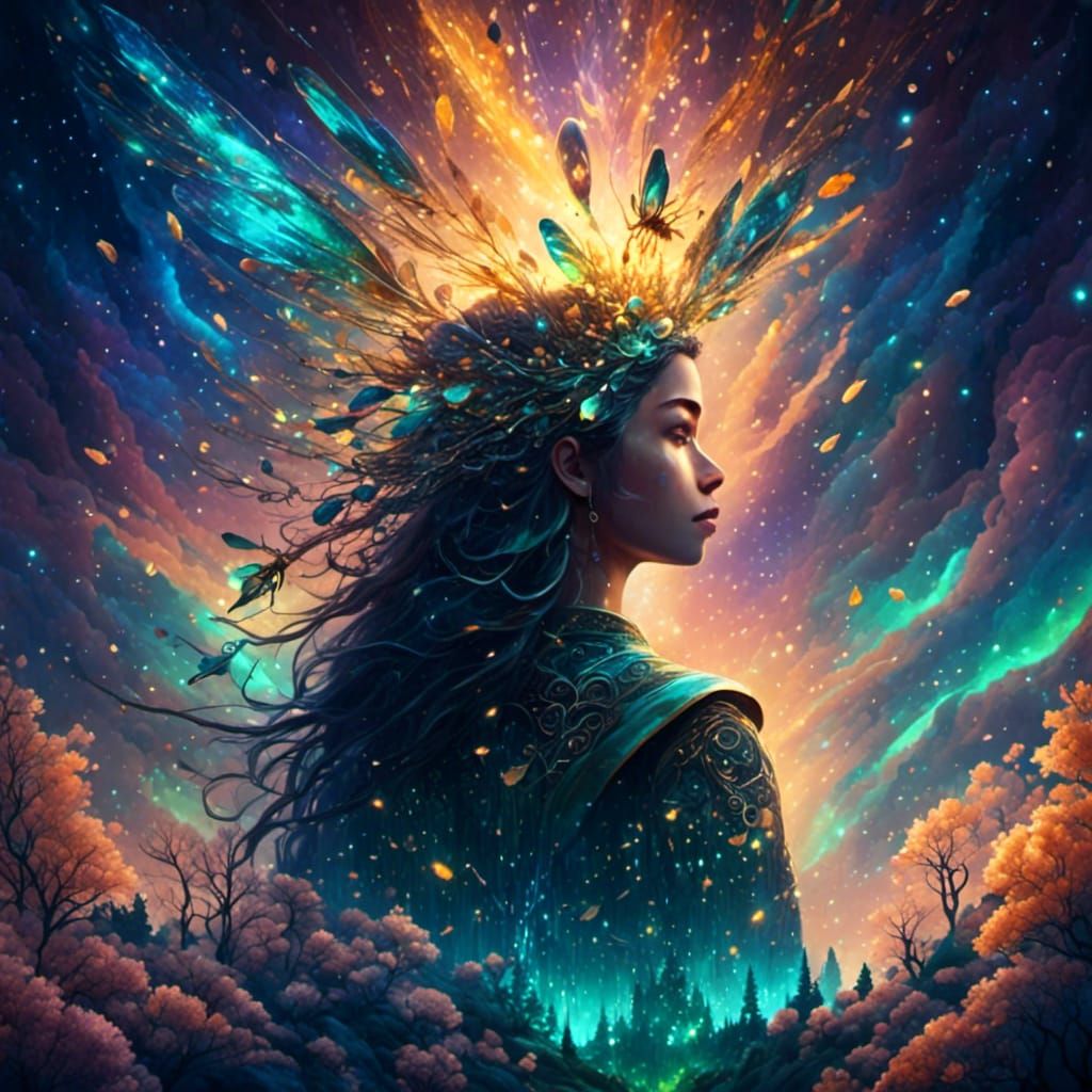 Hyperreal Aurora Wonders in Vibrant Cosmic Light