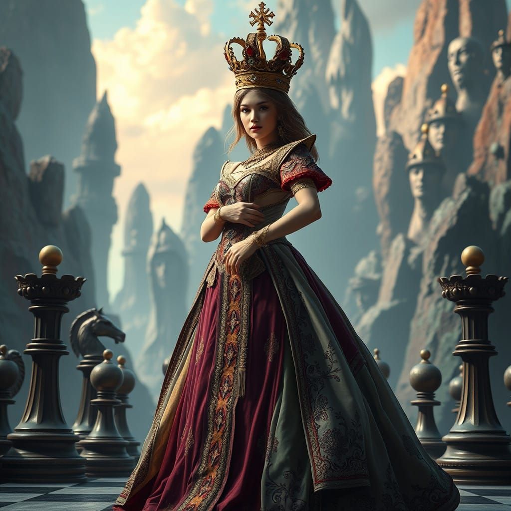Regal Chess Queen in Fantasy Concept Art