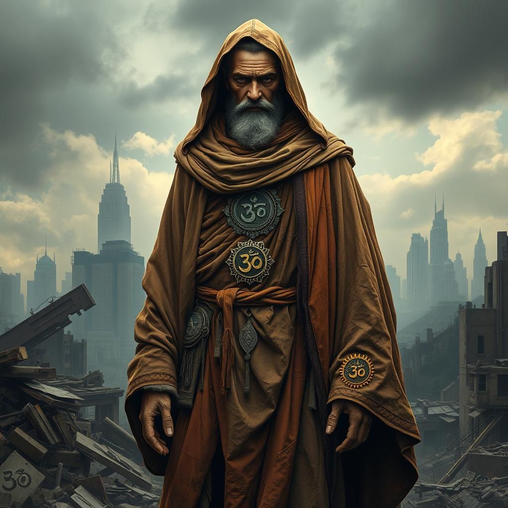 Buddhist Warrior of the Wastes, Inspired by Post-Apocalyptic...