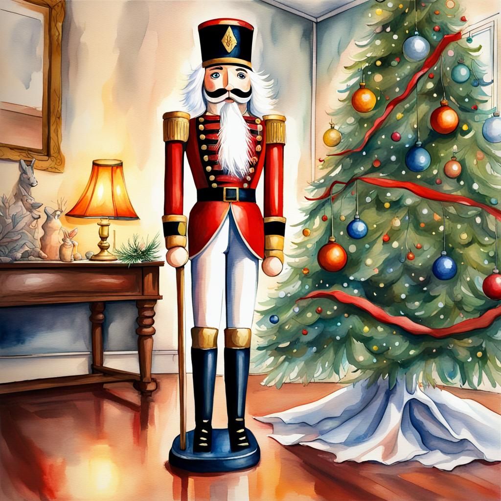 Nutcracker by the Christmas Tree